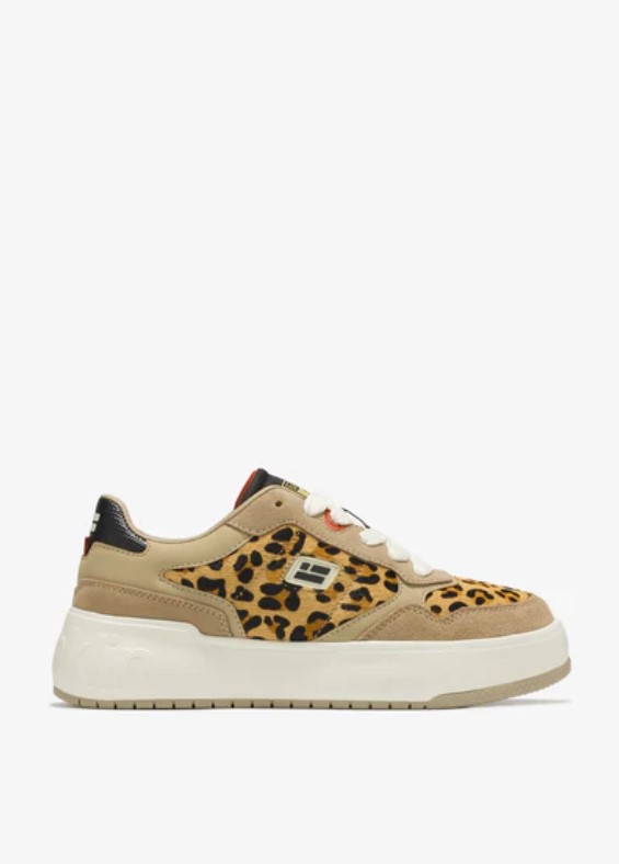 D. FRANKLIN ΓΥΝΑΙΚΕΙΑ ΔΕΡΜΑΤΙΝΑ SNEAKERS COURT FLAG LEOPARD DFSH321099
