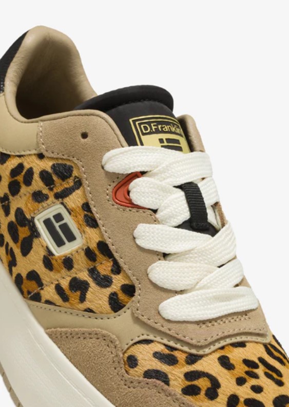 D. FRANKLIN ΓΥΝΑΙΚΕΙΑ ΔΕΡΜΑΤΙΝΑ SNEAKERS COURT FLAG LEOPARD DFSH321099
