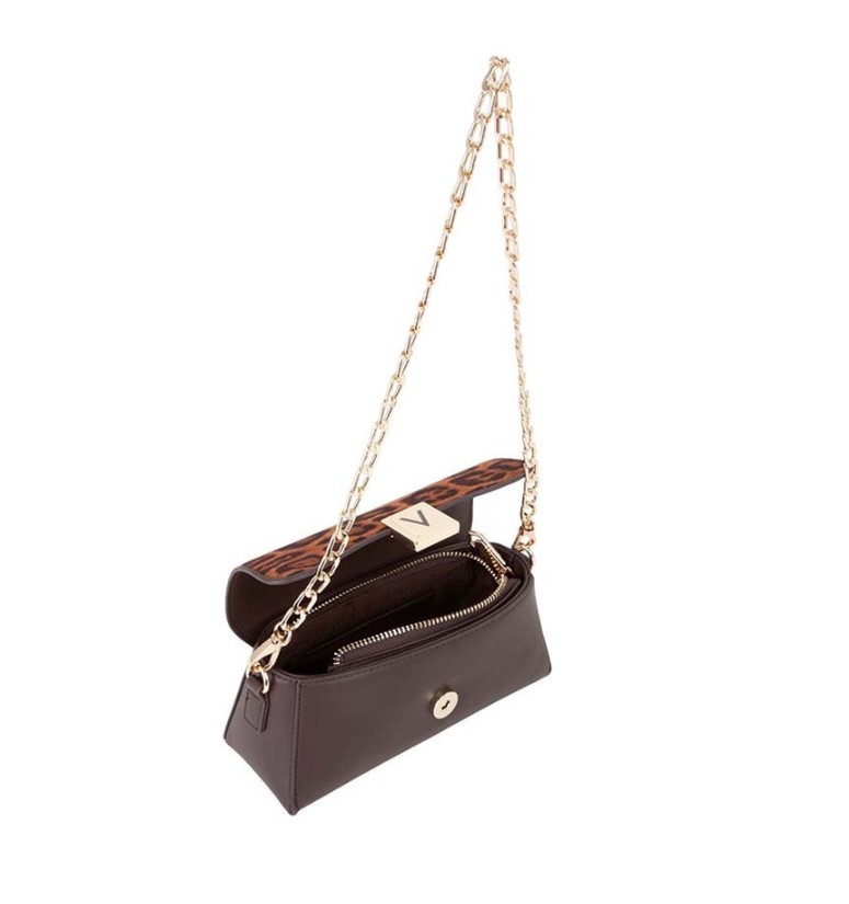 VALENTINO BAGS ΓΥΝΑΙΚΕΙΟ ΤΣΑΝΤΑΚΙ ΛΕΟΠΑΡ/ΚΑΦΕ VBS9J009