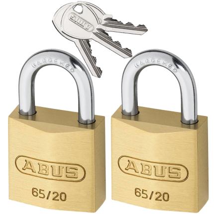 ABUS 65/20 Twins Λουκέτο ίδιο κλειδί ΣΕΤ 2 τεμάχια-0