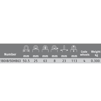 ABUS 180IB/50HB63 Λουκέτο συνδυασμού ανοξείδωτο μακρύλαιμο | 50mm-2