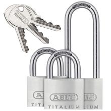 ABUS Titalium 64TI/40HB63T λουκέτο με ίδιο κλειδί επισκληρυμένο αλουμινίου ΣΕΤ 3 τεμάχια