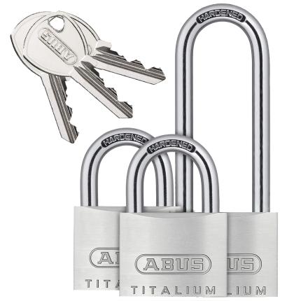 ABUS Titalium 64TI/40HB63T λουκέτο με ίδιο κλειδί επισκληρυμένο αλουμινίου ΣΕΤ 3 τεμάχια-0