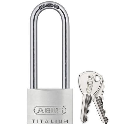Padlock hardened alloy steel long shackle ABUS Titalium 64TIHB | 3 sizes-0