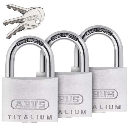 ABUS Titalium 727TI/40 λουκέτο με ίδιο κλειδί επισκληρυμένο αλουμινίου | ΣΕΤ 3 τεμάχια-0