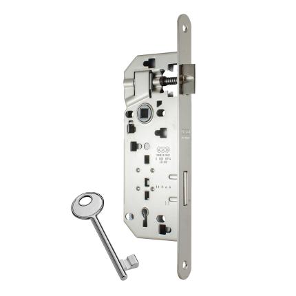 Door Lock for wooden doors with oval faceplate AGB Grande B00591 40mm | 2 colours-0