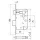 AGB Piccola B005724506 Τετράγωνη Κλειδαριά μεσόπορτας ξύλινης 45mm | Νίκελ