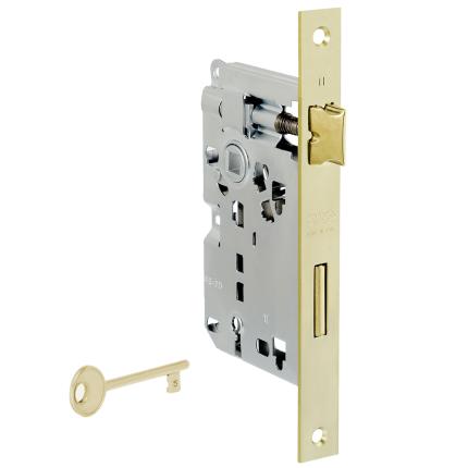 AGB Piccola B005724503 Τετράγωνη Κλειδαριά μεσόπορτας ξύλινης 45mm | Χρυσό-0