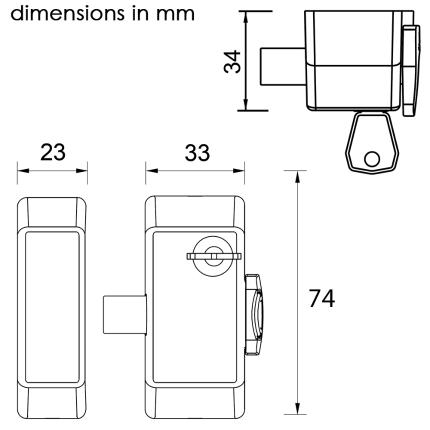 AMI VHB 720 Σύρτης κλειδαριά με κλειδί ασφάλεια για ανοιγόμενες πόρτες | 3 Χρώματα-1