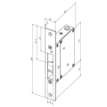 EFF EFF 110 KL Ηλεκτρικό κυπρί αδιάβροχο για συρόμενες πόρτες-1