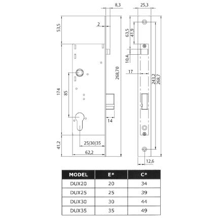 Electromechanical Lock with Automatic Locking CDVI DUX | 4 Sizes-1