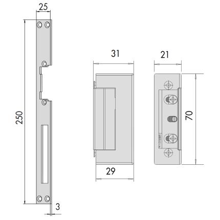 Ηλεκτρικό Κυπρί CISA 15102 με κουμπί απενεργοποίησης για απλές πόρτες | 2 πλάκες-1