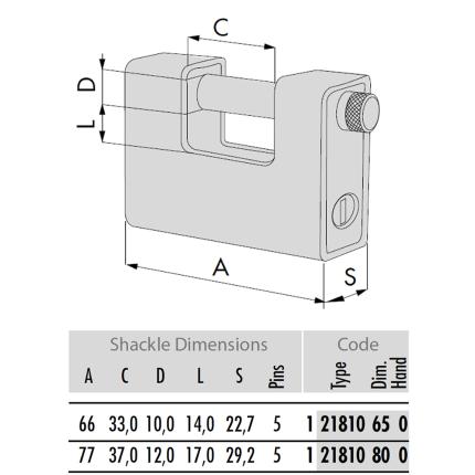 Monoblock steel padlock CISA 21810 | 2 sizes-2