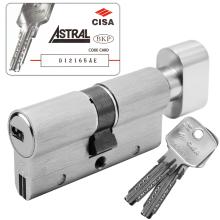 CISA ASTRAL S 0A3S7 Cylinder Euro Profile Thumbturn - Flat Key - & Anti-Snap Steel Βars | Nickel