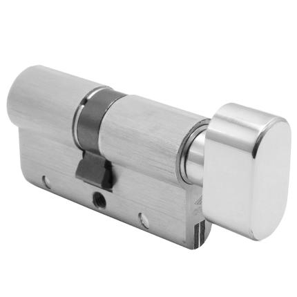 CISA ASTRAL S 0A3S7 Cylinder Euro Profile Thumbturn - Flat Key - & Anti-Snap Steel Βars | Nickel-1
