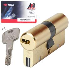 High Security Cylinder Euro Profile - Controlled Flat Key Duplication & Anti-Snap Steel Βars CISA AP3 S OH3SO | Nickel & Brass