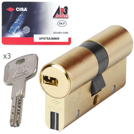 CISA AP3 S OH3SO High Security Cylinder Euro Profile - Controlled Flat Key Duplication Nickel & Brass-0