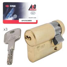 CISA AP3 S OH314 High Security Cylinder Euro Profile - Controlled Flat Key Duplication Nickel | 30-10mm