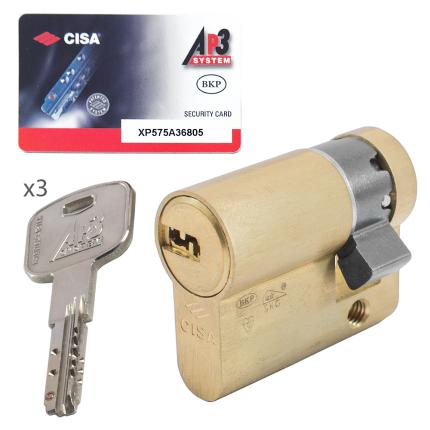CISA AP3 S OH314 High Security Cylinder Euro Profile - Controlled Flat Key Duplication Nickel | 30-10mm-0