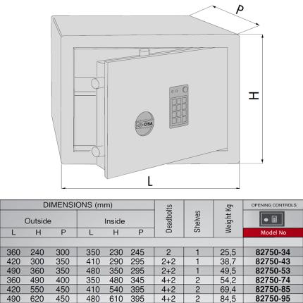 CISA 82750-85 Vision Χρηματοκιβώτιο με ηλεκτρονικό κωδικό βαρέως τύπου-1