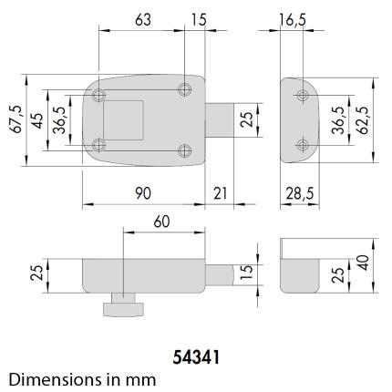 CISA 54341 Outdoor Rim Lock for wooden & iron doors-1