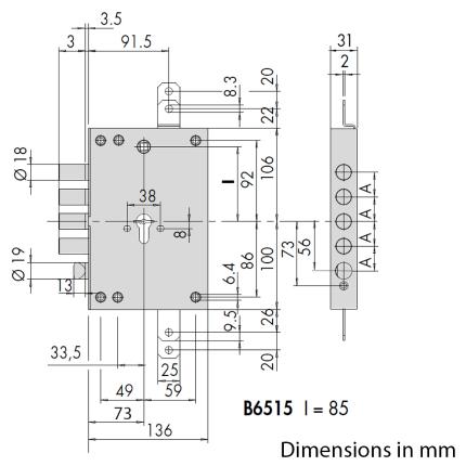 CISA Revolution Pro B6515 Κλειδαριά θωρακισμένης κυλίνδρου 73mm, για αντικατάσταση ATRA-MOTTURA-POTENT-1
