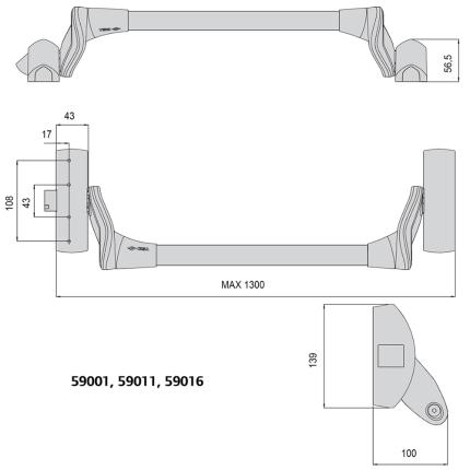 CISA 59001-10 Fast Push Μπάρα πανικού εξωτερική για μονόφυλλη πόρτα-1