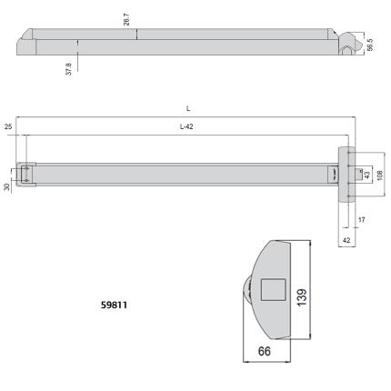 CISA 59811-10 Fast Touch Μπάρα πανικού εξωτερική για μονόφυλλη ή δίφυλλη πόρτα-1