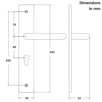 DIKO 1150 YP Πόμολα κυλίνδρου για ανοιγόμενες πόρτες ξύλινες Σετ | 3 χρώματα-1