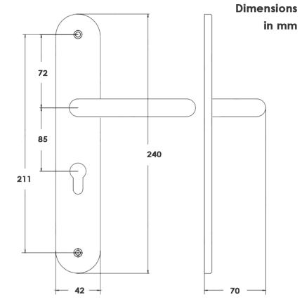 DIKO 1168 YP Πόμολα κυλίνδρου για ανοιγόμενες πόρτες ξύλινες Σετ | 3 χρώματα-1