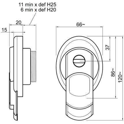 Ροζέτα ασφαλείας μαγνητικό Defender, για θωρακισμένες πόρτες κυλίνδρου DISEC MG3551-4