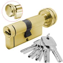 Cylinder Euro Profile Thumbturn - Flat Key - Anti-Snap Cut DOMUS ECON nickel 30-30mm | Brass