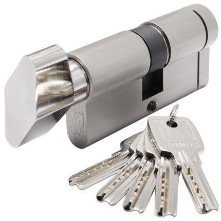 Copy of Copy of Cylinder Euro Profile Thumbturn - Flat Key - Anti-Snap Cut DOMUS ECON 30-53mm | Nickel-1