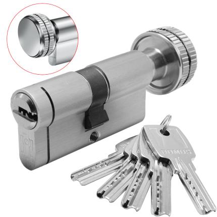 Cylinder Euro Profile Thumbturn - Flat Key - Anti-Snap Cut DOMUS ECON 30-53mm | Nickel-0