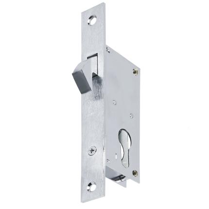 DOMUS 95030 Κλειδαριά Κυλίνδρου Γάντζου για συρόμενες πόρτες 30mm | Νίκελ-0