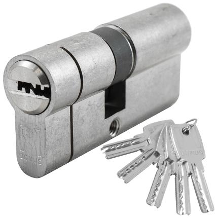DOMUS ECON Cylinder Euro Profile - Flat Key - Anti-Snap Cut | Nickel & Brass-0