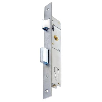 DOMUS 91125 Κλειδαριά χωνευτή, για πόρτες αλουμινίου & σιδερένιες 25mm | Νίκελ-0