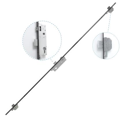 DOMUS 93635 Top Gear Lock with 3 Locking Points with cylinder-0