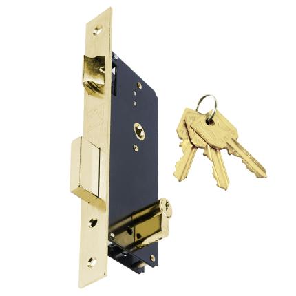 DOMUS EXPORT 90845 Door Lock for Wooden Doors with Cylinder | 2 colours-0