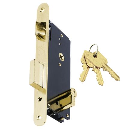 DOMUS EXPORT 92845 Κλειδαριά χωνευτή, για ξύλινες πόρτες με κύλινδρο-0