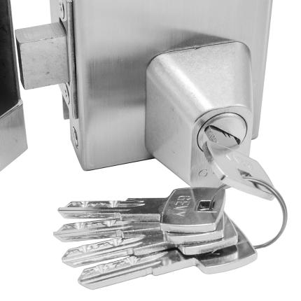 Κλειδαριά ασφαλείας γυάλινης πόρτας, με κύλινδρο & DEFENDER, πρόσθετη GEVY 118.057-1