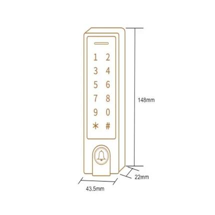 Wifi Stand Alone Access Control κατάλληλο για AirBNB με πλήκτρα αφής ΙΡ66-2