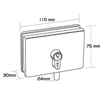 INAL 210.01 Κλειδαριά ασφαλείας γυάλινης πόρτας δαπέδου-1