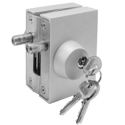 Κλειδαριά Πρόσθετη Ασφαλείας γυάλινης πόρτας, με κύλινδρο & πόμολο INAL 207.01-1