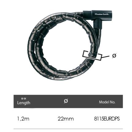 Bicycle cable lock MASTER LOCK 8115EURDPS-2