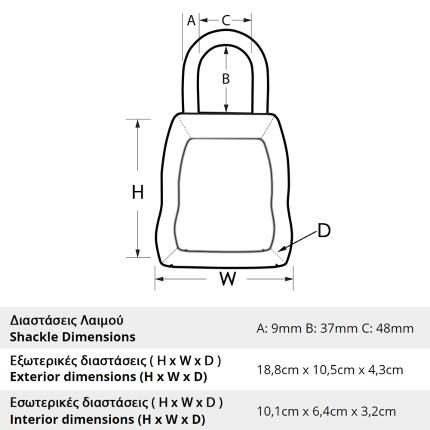 MASTER LOCK 5414EURD Κλειδοθήκη Λουκέτο με Συνδυασμό Υψηλής Ασφάλειας | Ψευδάργυρος-4
