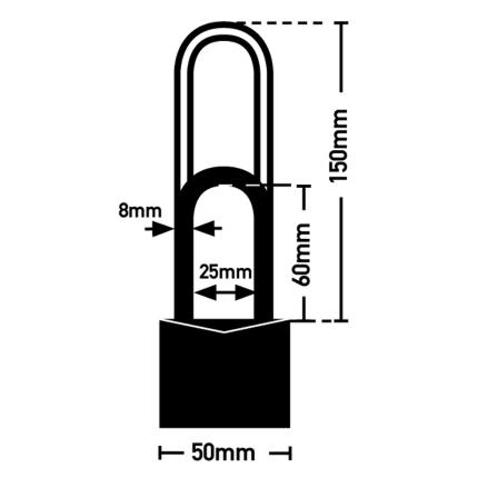 Solid brass padlock with adjustable neck MASTERLOCK 1950 EURD-2