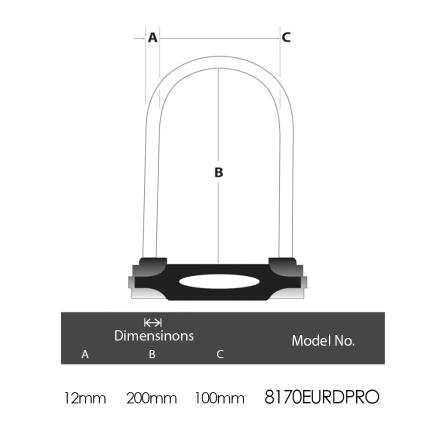 MASTER LOCK 8170EURD U-Lock for Bicycle or Moto 200mm & bracket for transportation-2