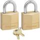 Solid Brass Body Padlock Keyed Alike MASTER LOCK 120EURT 2 Pack
