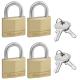 Solid Brass Body Padlock Keyed Alike MASTER LOCK 130EURQNOP 4 Pack